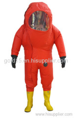 Heavy Duty Chemical Protective Clothing/Totally Enclosed Anti Chemical Suit air respirator inside