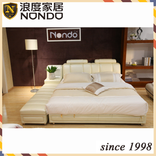 King size bed bedroom leather soft bed DR331