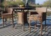 Weatherproof 3 Piece Patio Furniture Rattan Bar Set With 2 Stools