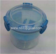 Locked 2 compartments stroage container with spoon