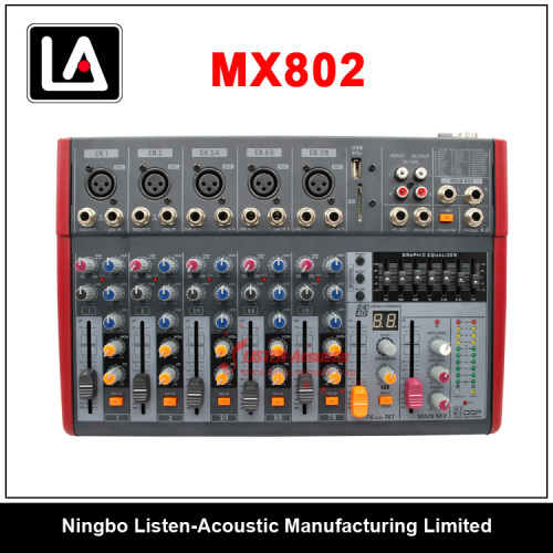 New Professional 8 Channels Audio Mixer MX 802