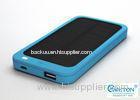 Blue Rectangle Small Pocket External Solar Li-polymer Power Bank 5000mAh