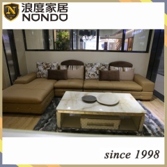 Hotel furniture teak furniture leather sofa AV072