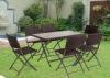 Folding Outdoor Dining Set BBQ Garden Furniture RattanTable And Chairs