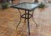 Square Plastic Rattan Garden Table With Frosted Glass Top for Backyard