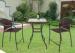 Novel And Simple 3 Piece Rattan Dining Set , Outdoor Bar Set Furniture