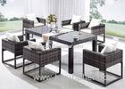 Plastic Outdoor Rattan Dining Sets / Indoor Western Restaurant Furniture