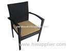 Black Ordinery Outdoor Rattan Chairs , Waterproof Wicker Rattan Stool