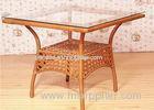 Durable Square Garden Table Rattan Coffee Table With Storage Layer