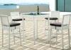 Customized 5 Piece Rattan Bar Set White Rattan Outdoor Furniture