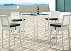 Customized 5 Piece Rattan Bar Set White Rattan Outdoor Furniture