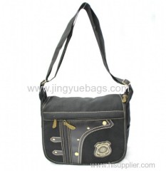 black canvas cross body bag