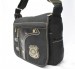 leisure black canvas messenger bag