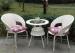 White 2 Rattan Chairs With Table , Outdoor Coffee Shop Furniture