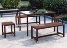 Anti UV Coffe 5 Piece Patio Bar Set Rattan Effect Garden Furniture