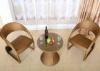 Golden PE Rattan Dining Table And Chairs Outdoor Balcony Furniture