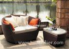 Coffee PE Rattan Sofa Outdoor / Indoor Garden Furniture With UV Resistant
