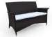 2 Seater Rattan Sofa Black , Synthetic Rattan Sofa for Living Room