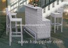 White and Grey Rattan Bar Stools And Table for Coffee Shop , Beer Bar