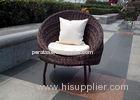 Modern Round Rattan Chair / Brown Rattan Garden Chairs Customized