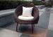 Modern Round Rattan Chair / Brown Rattan Garden Chairs Customized