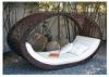 Coffee Oval Style Outdoor Wicker Sunbeds Garden Furniture Weatherproof