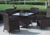 Weatherproof Brown Rattan Table And Chairs Set for Saloon , BBQ , Resort
