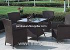 Weatherproof Brown Rattan Table And Chairs Set for Saloon , BBQ , Resort