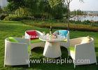 4 Seater White Rattan Table And Chairs SetIndoor Pub Furniture