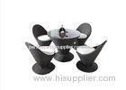 Black Rattan Table And Chairs Set/ Round Rattan Table And 4 Chairs