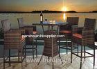 4 Seater Outdoor Rattan Furniture Coffee And Black Rattan Bar Set