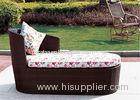 Indoor Patio Furniture Rattan Chaise Lounge with Flower Cushion