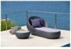 Silver Weatherproof Rattan Chaise Lounge Outdoor / Indoor Terrance Furniture