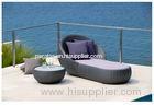 Silver Weatherproof Rattan Chaise Lounge Outdoor / Indoor Terrance Furniture