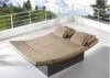 Coffee PE Rattan Double Chaise Lounge Outdoor Furniture for Terrance