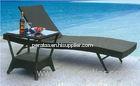 Black Single Rattan Sun Lounger With Cushion for Patio , Beach , Garden