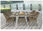 Green and Black 4 Piece Dining Set All Weather Synthetic Rattan Furniture