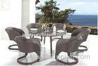 Round 6 Seater Garden Table And Chair Sets with Bow Leg Chair