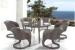Round 6 Seater Garden Table And Chair Sets with Bow Leg Chair
