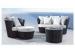 Outdoor Circular Rattan Sofa Set Small Balcony Furniture With Feet Petal