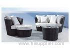 Outdoor Circular Rattan Sofa Set Small Balcony Furniture With Feet Petal
