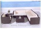 L Shape Rattan Corner Sofa Garden Furniture for Patio , Villa , Hotel