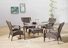 Custom Rattan Square Table And Chairs for Balcony / Living Room / Hotel