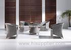 Grey Rattan Garden Table And 4 Chairs / Round Rattan Table And Chairs