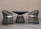 Outdoor Dining Furniture 2 Rattan Chairs With Table , 15 Degree Angle Back Seat