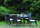 Six Seater Rattan Dining Set Outdoor Weatherproof Rattan Garden Furniture