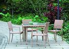 Pink Simple 4 Seater Garden Set Synthetic Rattan Garden Furniture Custom