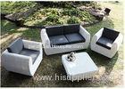 White Weatherproof Small 4 Piece Rattan Garden Set Indoor Patio Furniture