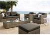 Grey Coffee Rattan Effect Garden Sofa Set BBQ Furniture With Long Table