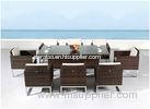 Contemporary Outside 8 Seater Rattan Dining Set for Western Restaurant